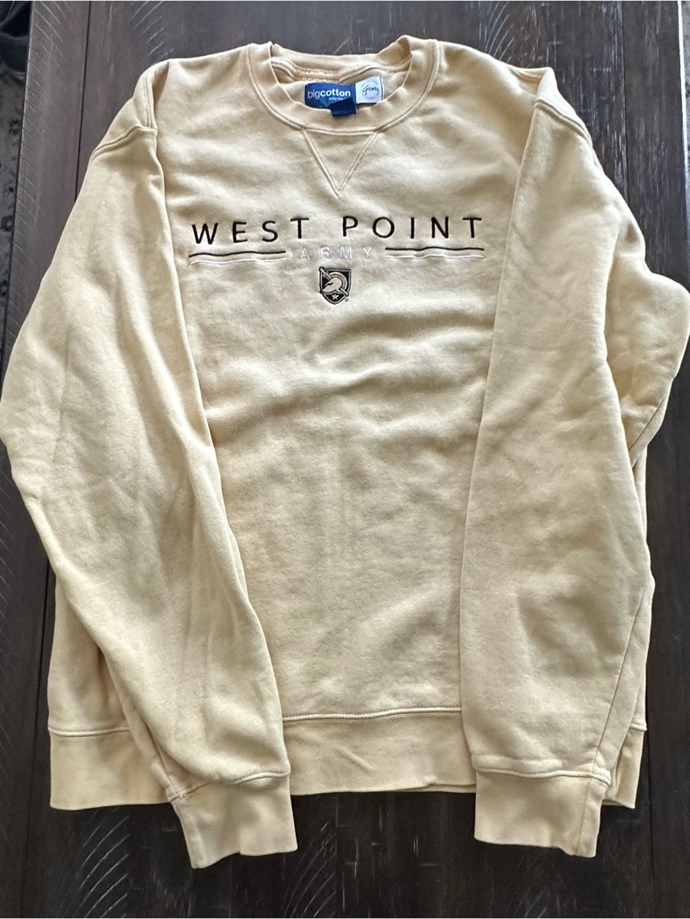 Yellow West Point Army Crewneck Sweatshirt - Size Large
